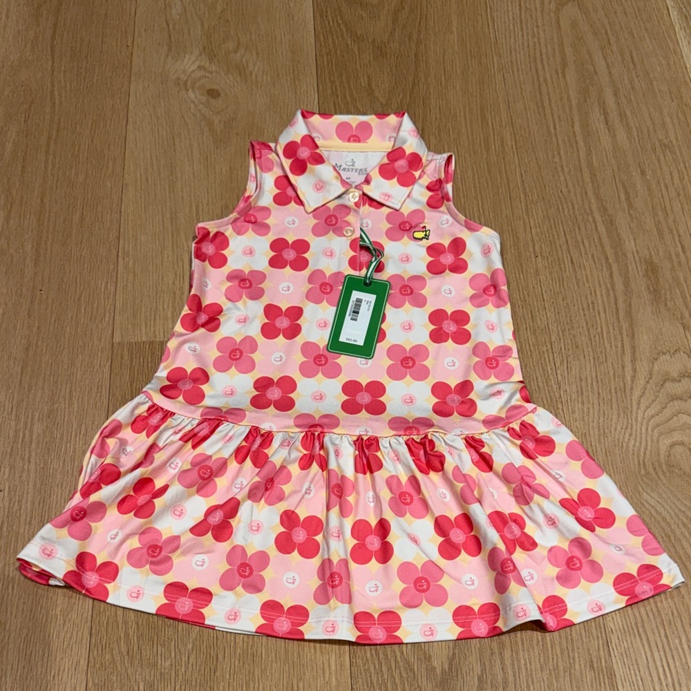 US OPEN Floral Pink Kids Casual Dress NWT